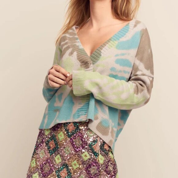 Like New! Lisa Todd "Flying Colors" Tie-Dye Print Cardigan Size XS - Picture 1 of 10